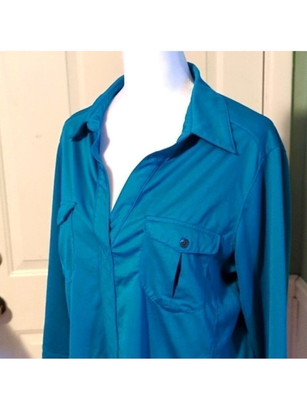 OGIO Polo Shirt Ladies Large Teal V-Neck - Picture 2 of 13